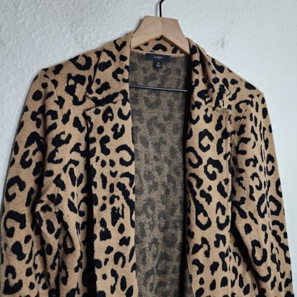 J.Crew Sophie Open-Front Sweater-Blazer in leopard Women's Size Medium #AB875 - Picture 2 of 8